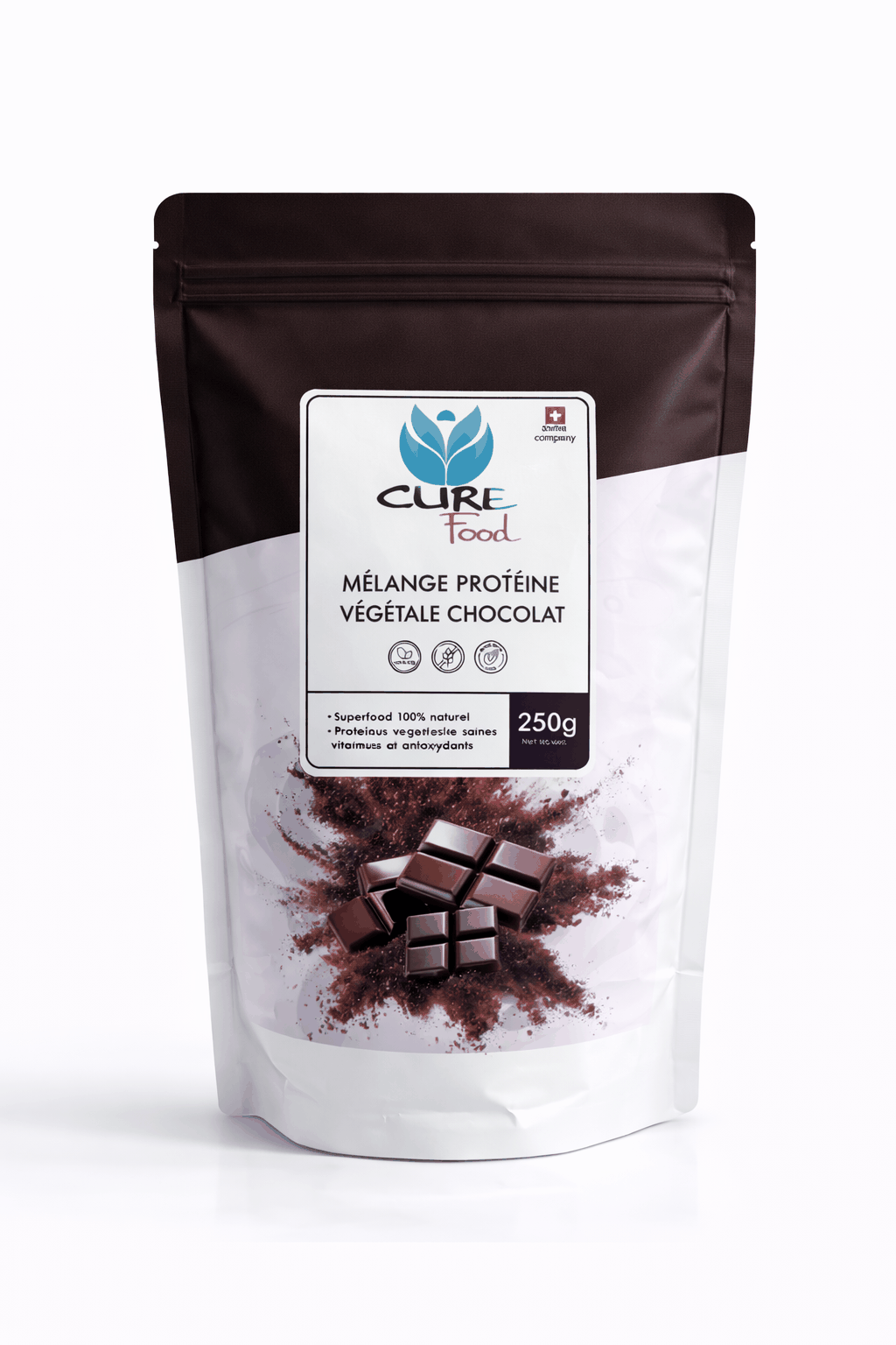 Mélange de protéine végétale au chocolat